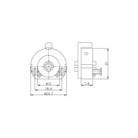 Цилиндровый механизм KALE KILIT 164/FB мм, для замков с крест. ключами, 5 кл. 1026