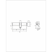 Цилиндровый механизм VETTORE ZN M100 ZС NI 45Tx55, 5 ключей, никель 20510