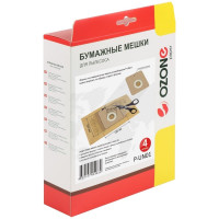 Мешки-пылесборники универсальные бумажные для пылесосов (4 шт; фланец 100x130 мм) OZONE P-UN01