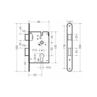 Врезной замок с ручками Аллюр ЗВ 4-132 AB старая бронза 12703
