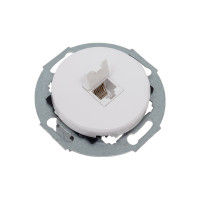 Компьютерная розетка LK Studio RJ-45 кат. 6, с накладкой, белая, LK Vintage 886304-1