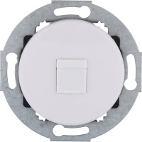 Компьютерная розетка LK Studio RJ-45 кат. 6, с накладкой, белая, LK Vintage 886304-1
