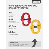 Звено соединительное OCALIFT 8т для цепи 16х48 мм (бабочка) 123833c