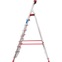 Профессиональная стремянка Новая Высота NV3118, 1x9 ступеней 130 мм, органайзер, Max нагр. 180 кг, 2К башмаки, 3118109
