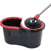 Швабра с отжимом и ведром LAIMA 7л/5л TONE MOP, две насадки в комплекте, черно-красный 607487