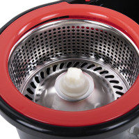 Швабра с отжимом и ведром LAIMA 7л/5л TONE MOP, две насадки в комплекте, черно-красный 607487