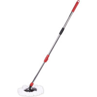 Швабра с отжимом и ведром LAIMA 7л/5л TONE MOP, две насадки в комплекте, черно-красный 607487