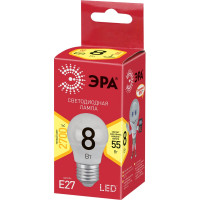 Светодиодная лампочка ЭРА RED LINE LED P45-8W-827-E27 R 8 Вт шар теплый белый свет, Б0053028