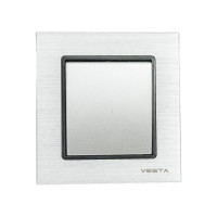 Выключатель Эксклюзивный Серебристый Металлик одноклавишный Metronex Electric FVK050201SER