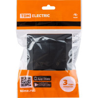 2-клавишный выключатель на 2 направления TDM ELECTRIC 10А графит Лама SQ1815-0607