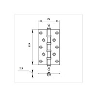 Универсальная дверная петля Palladium N 500 A-5" CP 00011774