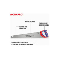Ножовка по дереву WORKPRO 550 мм, SK5, 7TPI WP215008