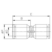 Фитинг прямой (4 мм; 20 бар; пластик) CDC Pneumatics MPUC 04-W