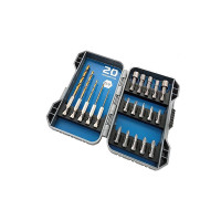 Набор бит CrV, свёрл HSS TIN и бит с торцевой головкой CrV пластиковый бокс, 20 предметов РемоКолор 33-2-718