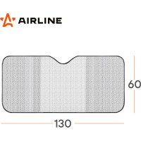 Солнцезащитная шторка Airline PRO 60 см, на лобовое стекло, 200 г/м2, черный/серый ADSS001