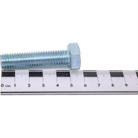 Болт МЕТАЛЛСЕРВИС М12x50, DIN 933, с полной резьбой, цинк, 10 шт. 1239020