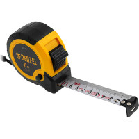 Рулетка Denzel 8 м, 25 мм, двухкомпонентный корпус, кнопка-пауза 31544