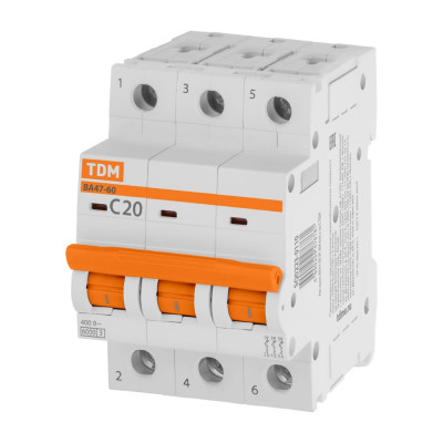 Автоматический выключатель TDM ELECTRIC ВА47-125 1Р 100А 15кА х-ка D SQ0223-0110