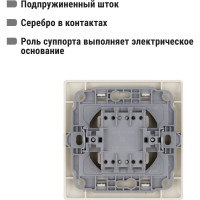 Кнопка для звонка TDM ELECTRIC слоновая кость серия "Ильмень" SQ1823-0107