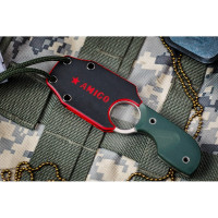 Туристический нож Kizlyar Supreme Amigo X сталь D2, Satin, рукоять из зеленого G10 4650065056137
