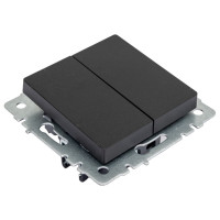 2-клавишный выключатель IEK Brite 10а вс10-2-0-брч черный BR-V20-0-10-K02