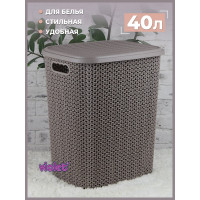 Корзина для белья Violet Вязь 40 л, шоколад 204022