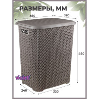 Корзина для белья Violet Вязь 40 л, шоколад 204022