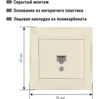 Компьютерная розетка, слоновая кость RJ45 TDM ELECTRIC Лама SQ1815-0116