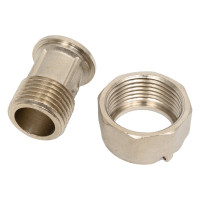 Штуцер с накидной гайкой, с ушком для пломбы PRO AQUA 1/2x3/4 18-m15x