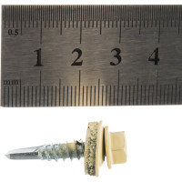 Кровельный саморез Качественный КРЕПЕЖ слоновая кость RAL 1014, 5.5х25 мм, 150 шт 0500165 КЧ