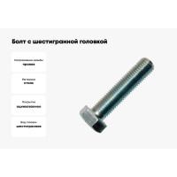 Болт с шестигранной головкой Метизный двор 20x55 DIN 933, 25 шт. 4607159065629