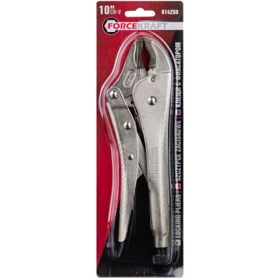 Гейферный зажим FORCEKRAFT овальные губки, Profi, 10"-250мм, в блистере 19965 FK-614250