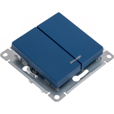2-клавишный выключатель Systeme Electric Atlasdesign аквамарин с подсветкой, сх.5а, 10ах ATN001153