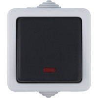 Одноклавишный переключатель LK Studio, схема 6L, с 2-х мест, с подсветкой, IP54, 10А/250V 80005