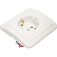 Розетка Smartbuy 1-местная с заземлением 16А белая, керамика Марс SBE-02w-16-S1-Z-c