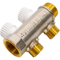 Распределительный коллектор STOUT 3/4, 2 отвода 1/2 плоское уплотнение SMB 6852 341202 RG008TN2KD57AI