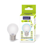 Светодиодная лампа General Lighting Systems Филамент матовый E27 8Вт 230В 530Лм 2700К Теплый белый свет Шар GLDEN-G45S-M-8-230-E27-2700 654500