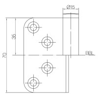 Петля SIMONSWERK Variant V 0080 Left часть полотна никелированная 67505