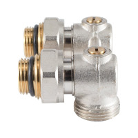 Узел нижнего подключения радиатора PROFACTOR угловой шаровой 1/2х3/4 ЕК PF RVA 613