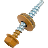 Саморез кровельный по дереву HARDWEX ТМ HWX2-W-P5-4.8x35 мм, св.№1, RAL 1011, 250 шт. 5190000001949