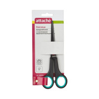Ножницы Attache 170 мм с пластиковыми резиновыми ручками, с тефлоновым покрытием цвет черный/красный 1286381