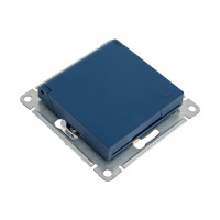 Розетка Systeme Electric Atlasdesign аквамарин с заземлением, со шторками, с крышкой, 16а ATN001146