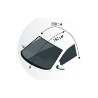 Всесезонный защитный чехол на лобовое и боковые стекла автомобиля AUTOPROFI 230x152 см, прочный двухслойный материал: фольгированный полиэтилен (PE) и слой синтетического материала WPR200