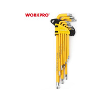 Набор 6-гранных длинных ключей TORX WORKPRO 9 шт. в держателе WP222008