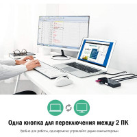 Разветвитель портов Ugreen с переключателем 4 х USB 2.0 30767