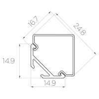 Комплект алюминиевого профиля LEDCRAFT с экраном и заглушками LC-LSU1515М24-1 1638000024