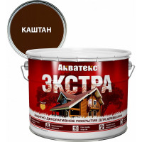 Защитно-декоративное покрытие для дерева АКВАТЕКС ЭКСТРА полуглянцевое, каштан, 9 л 259784