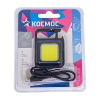 Аккумуляторный фонарь брелок КОСМОС 6ВтCOB/Li-po200mAh/USBtypeC/открывалка/магнит/карабин/подставка KOC207Lit
