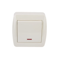 Выключатель Lezard DEMET с подсветкой, кремовый 711-0300-111