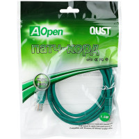 Патчкорд AOpen/Qust литой UTP кат.5е 1,5м зеленый ANP511-1.5M-G